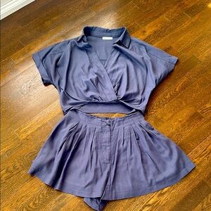 Stylish Blue Two-Piece Set